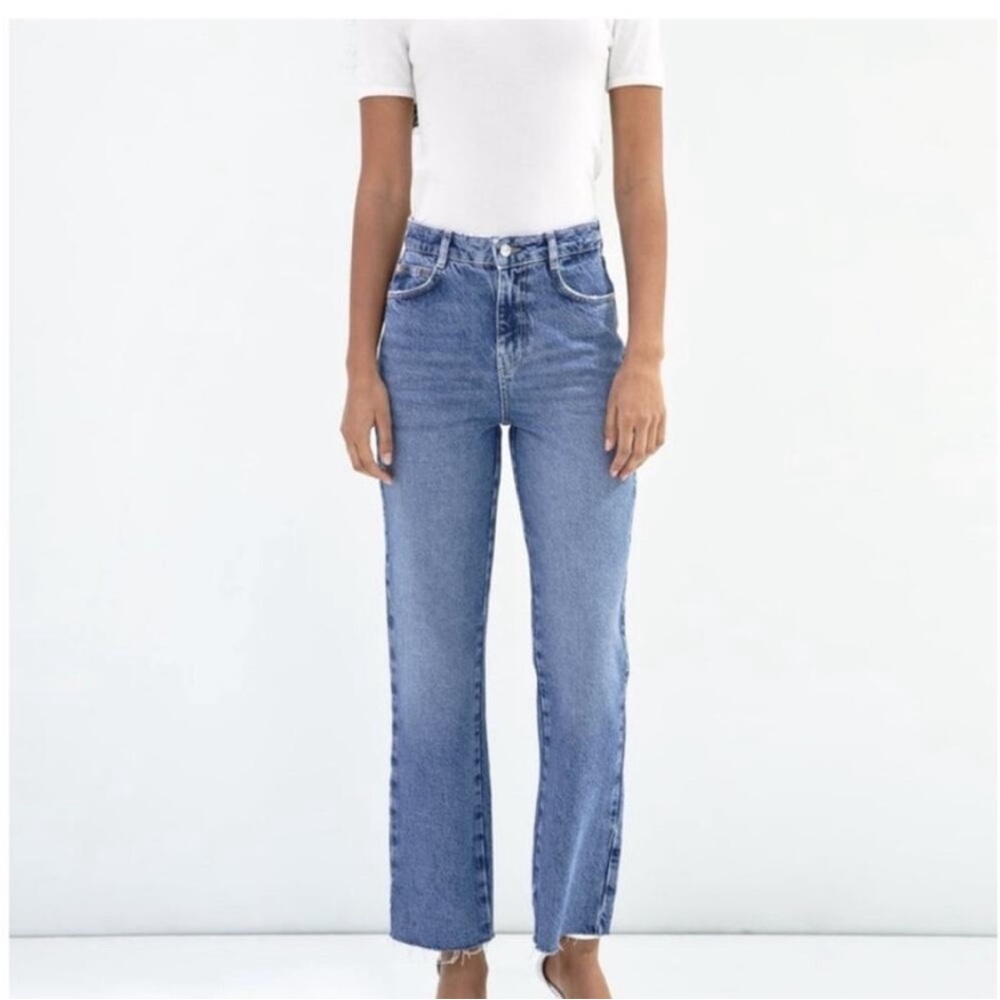 Zara High Rise Straight Jeans